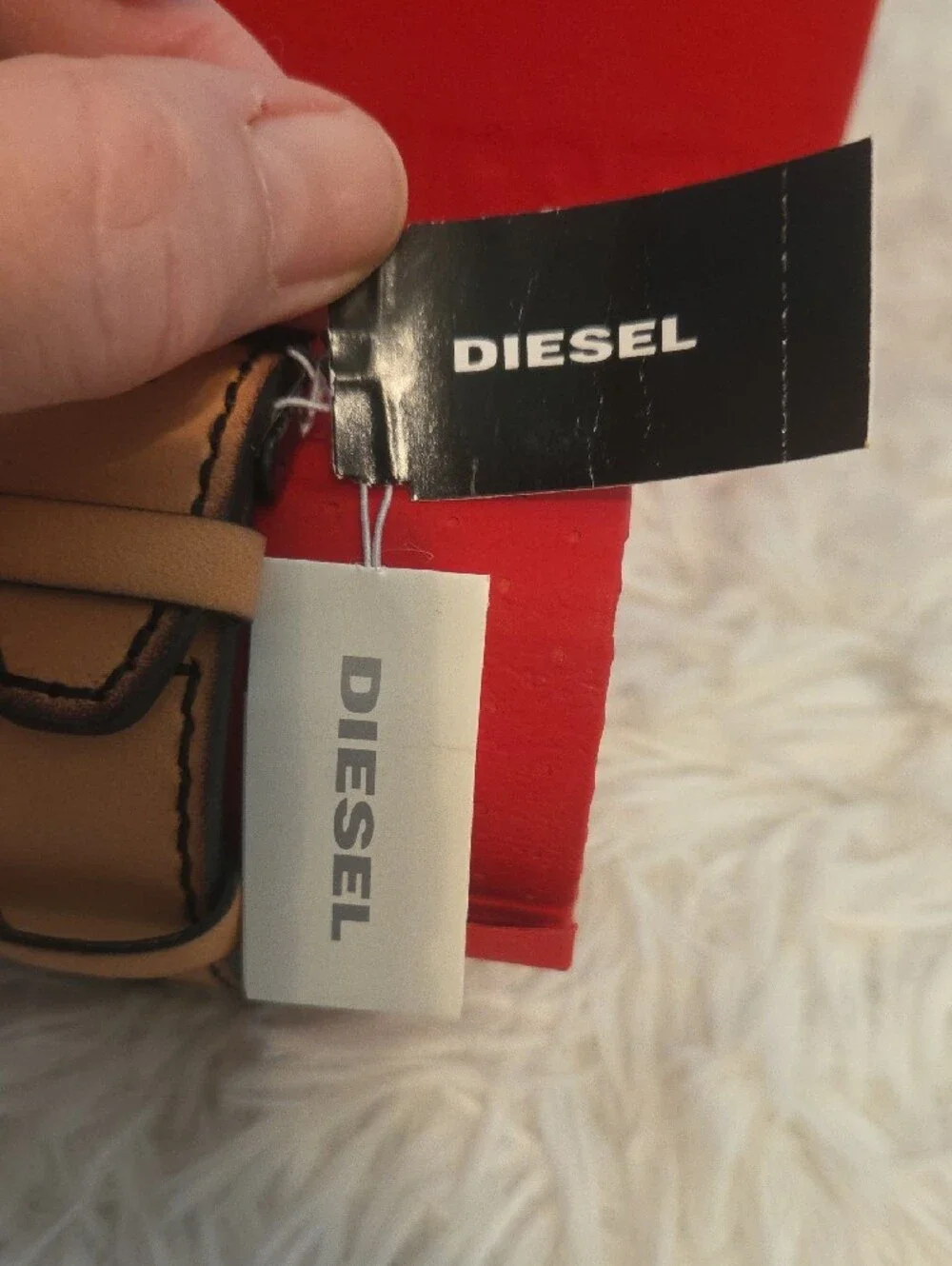 Diesel Chronograph Little Daddy Leather Strap Mens Watch DZ7408 NWT